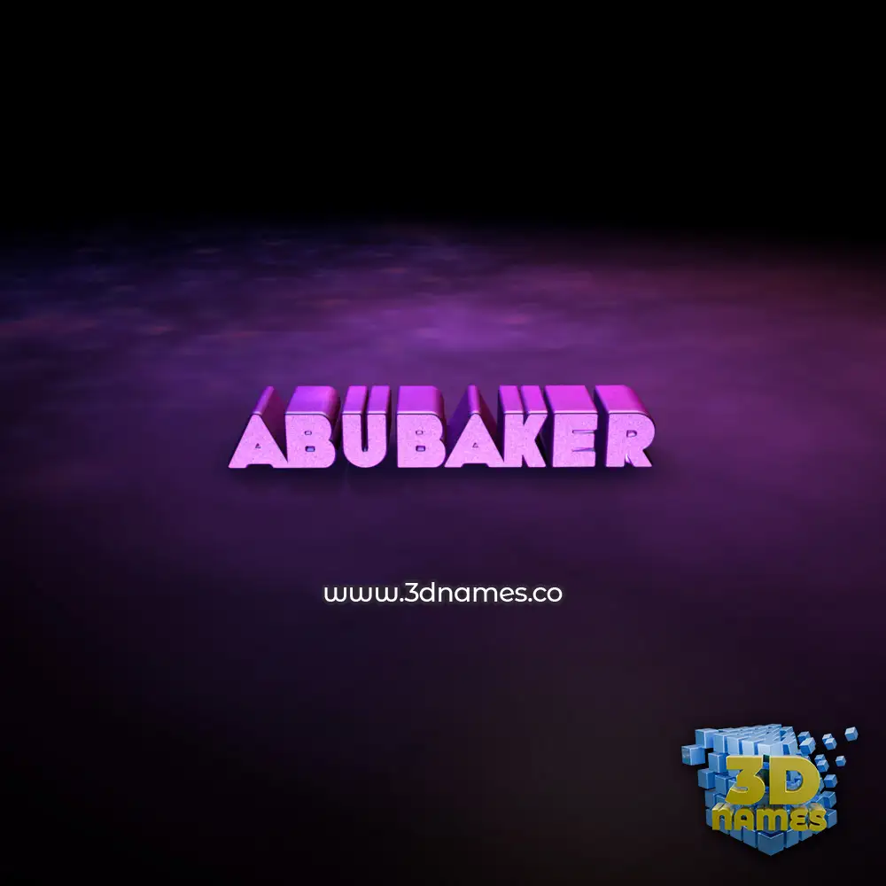abubaker in Big Purple style - 3D name wallpaper
