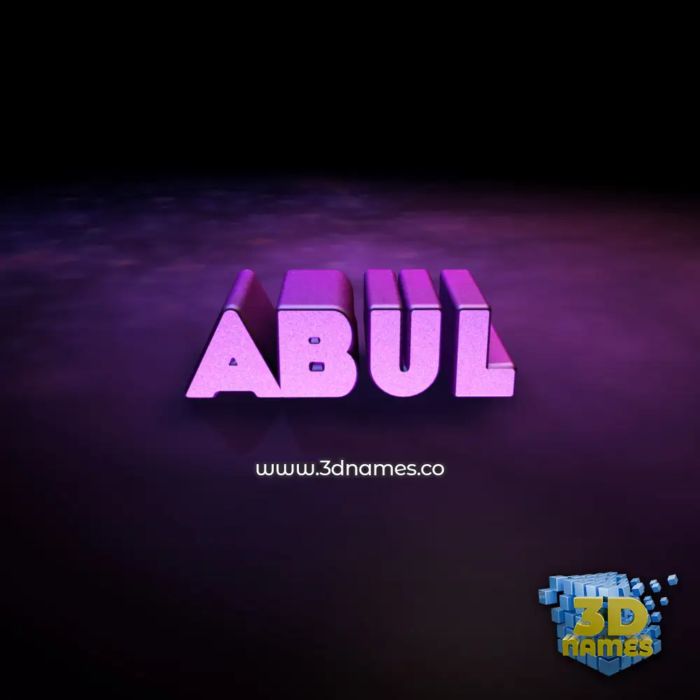 abul in Big Purple style - 3D name wallpaper