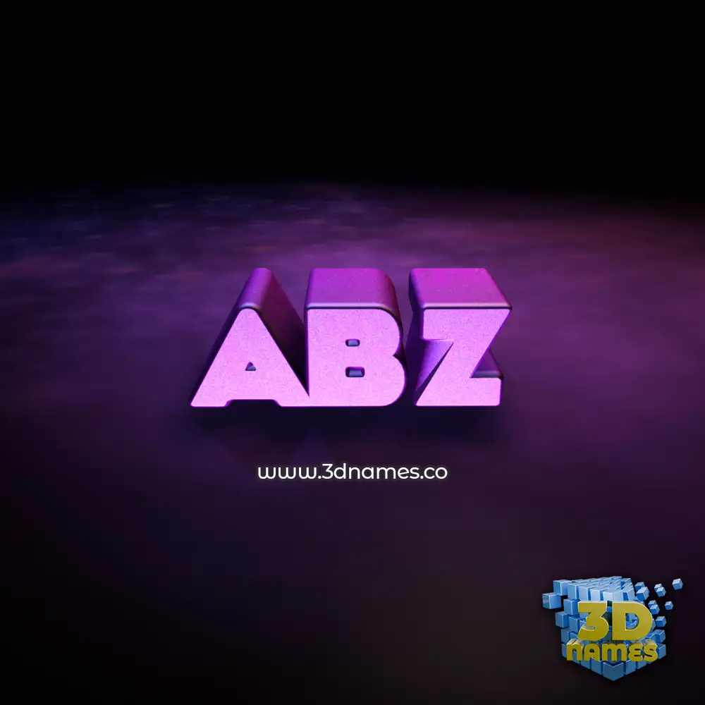 abz in Big Purple style - 3D name wallpaper