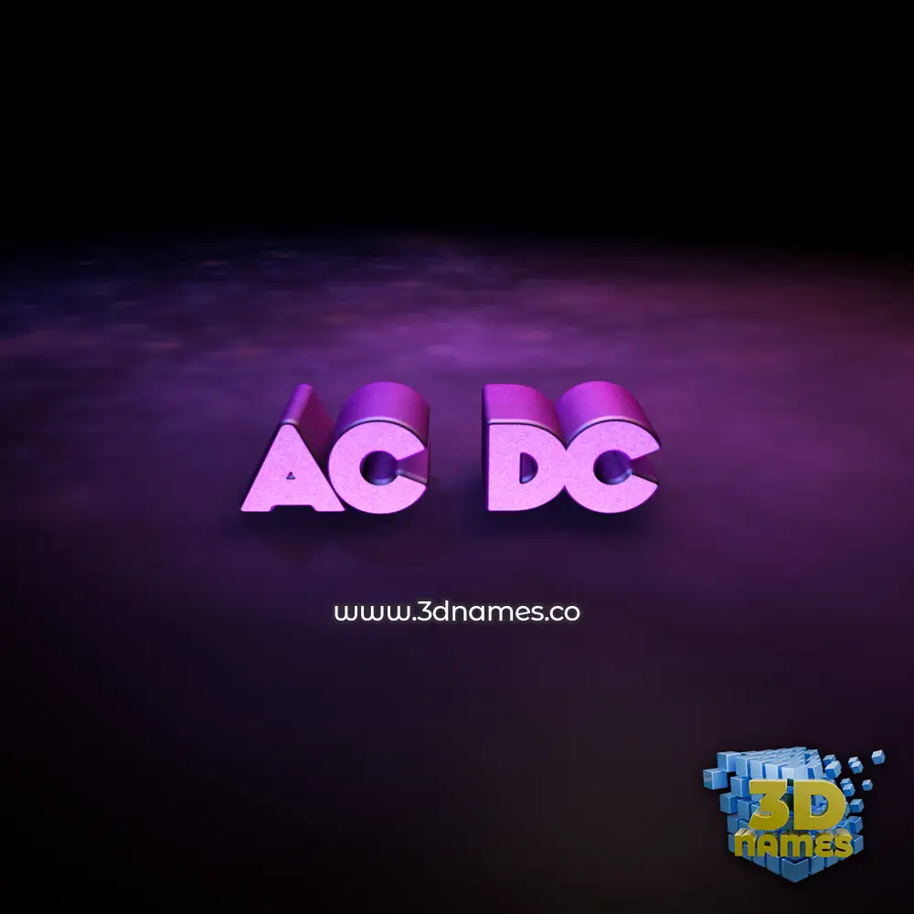 ac dc in Big Purple style - 3D name wallpaper