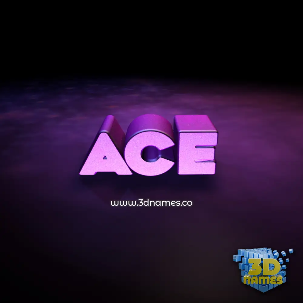 ace in Big Purple style - 3D name wallpaper