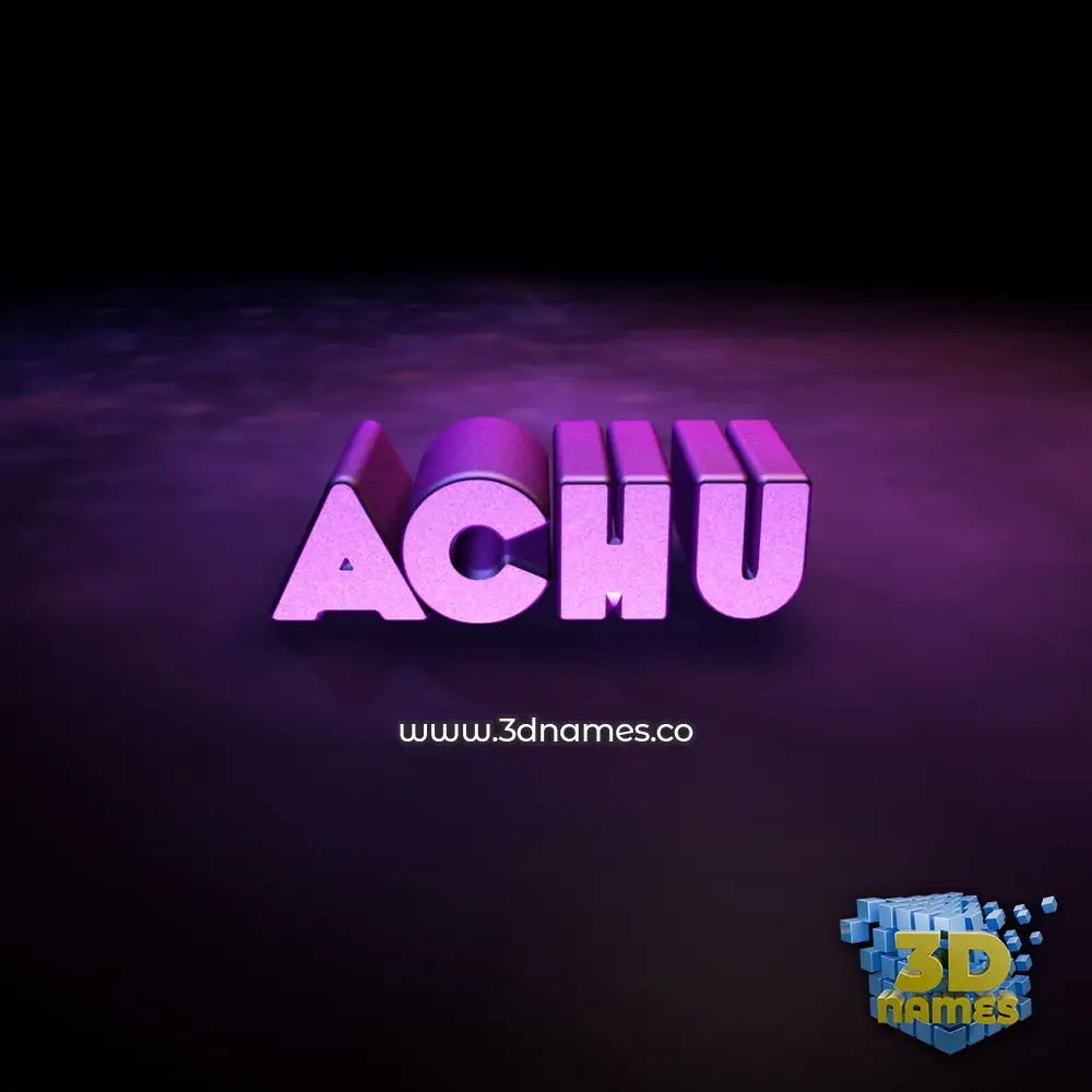 achu in Big Purple style - 3D name wallpaper