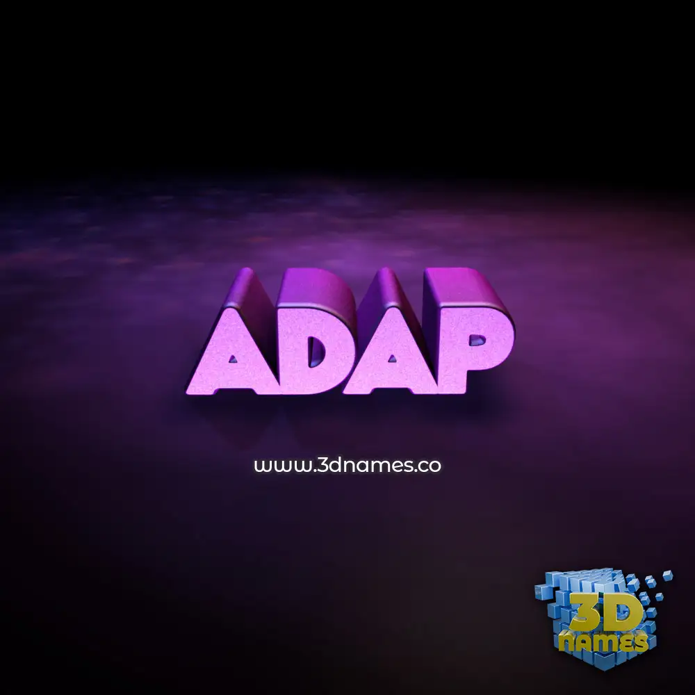 adap in Big Purple style - 3D name wallpaper