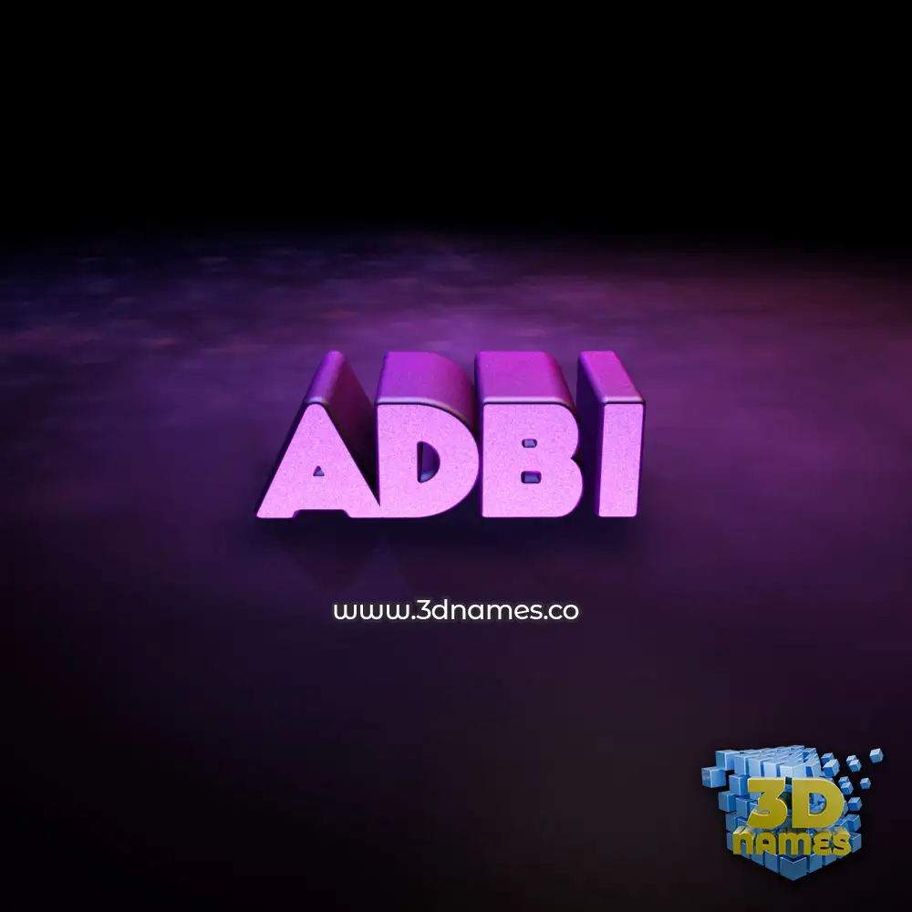 adbi in Big Purple style - 3D name wallpaper