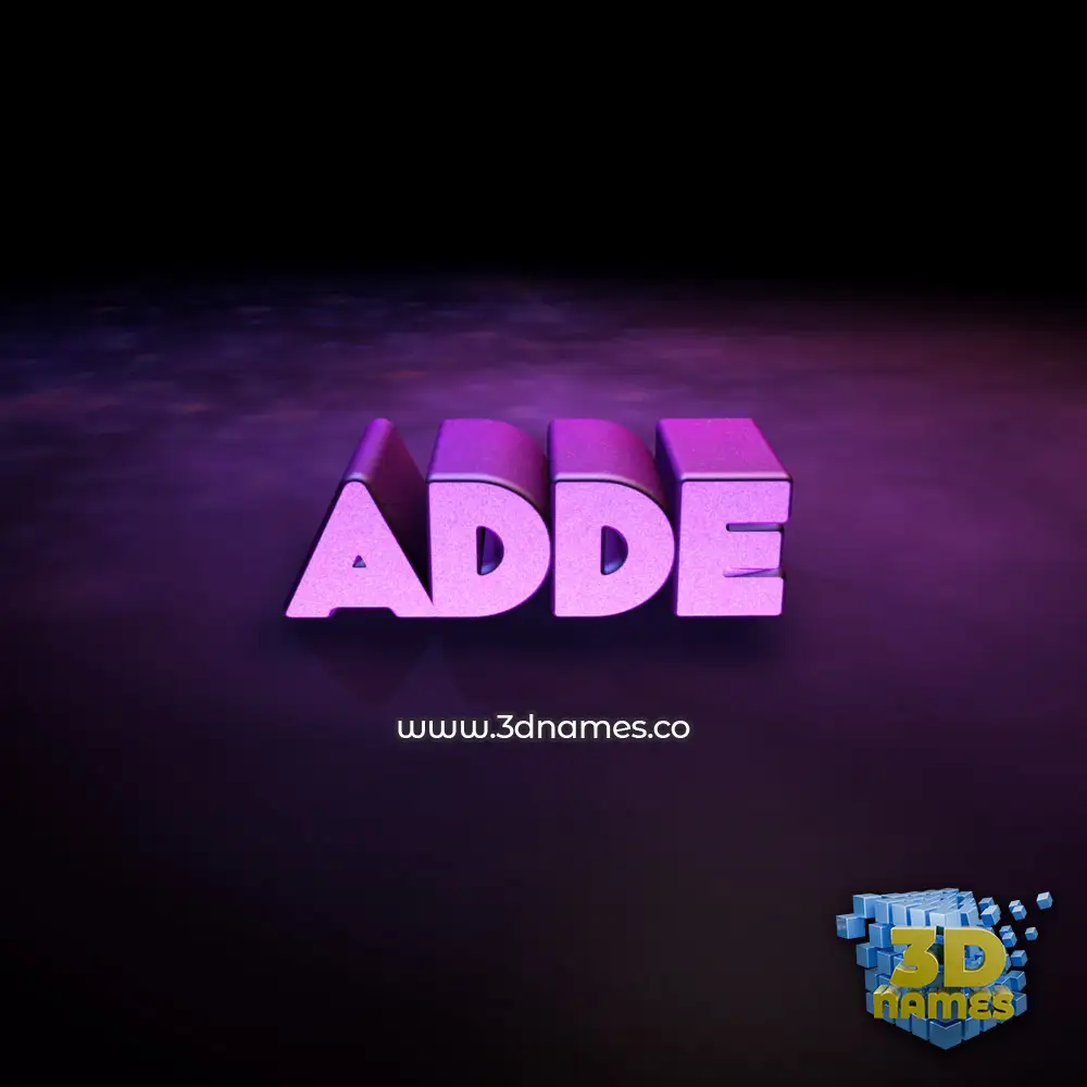 adde in Big Purple style - 3D name wallpaper