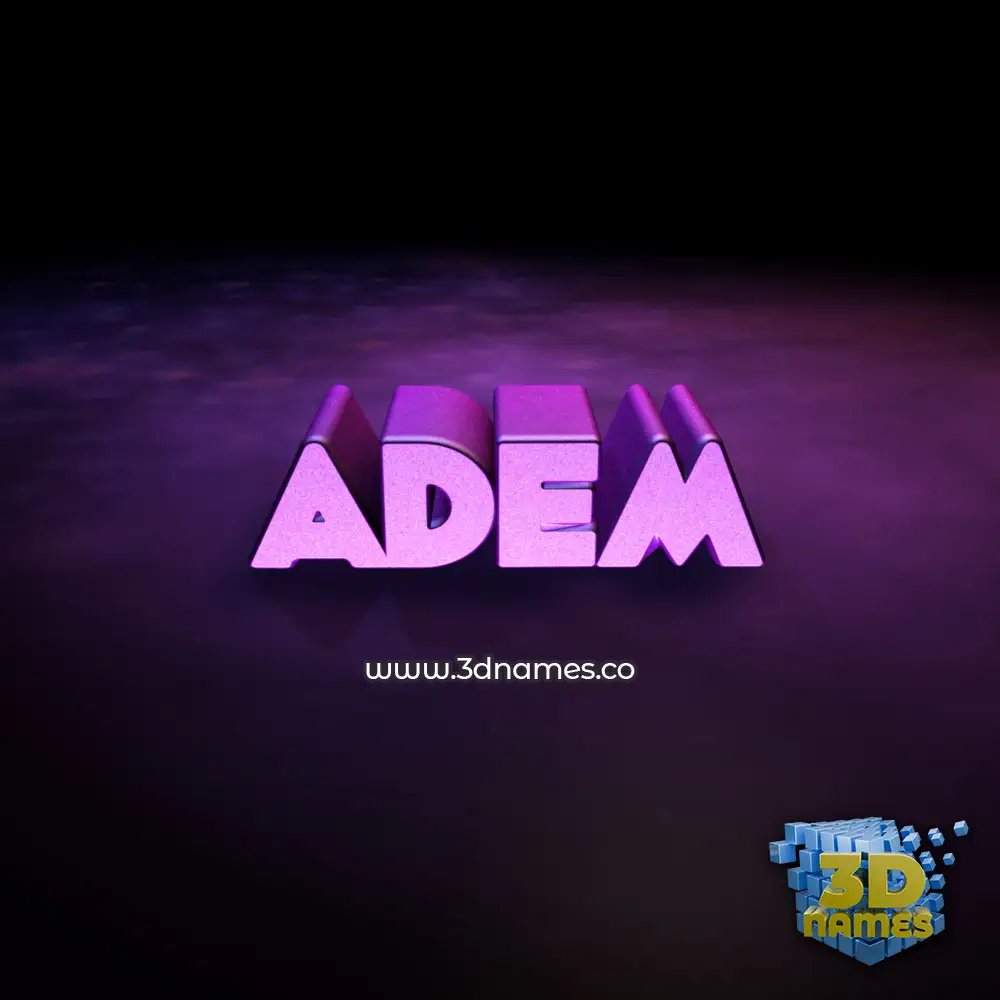 adem in Big Purple style - 3D name wallpaper
