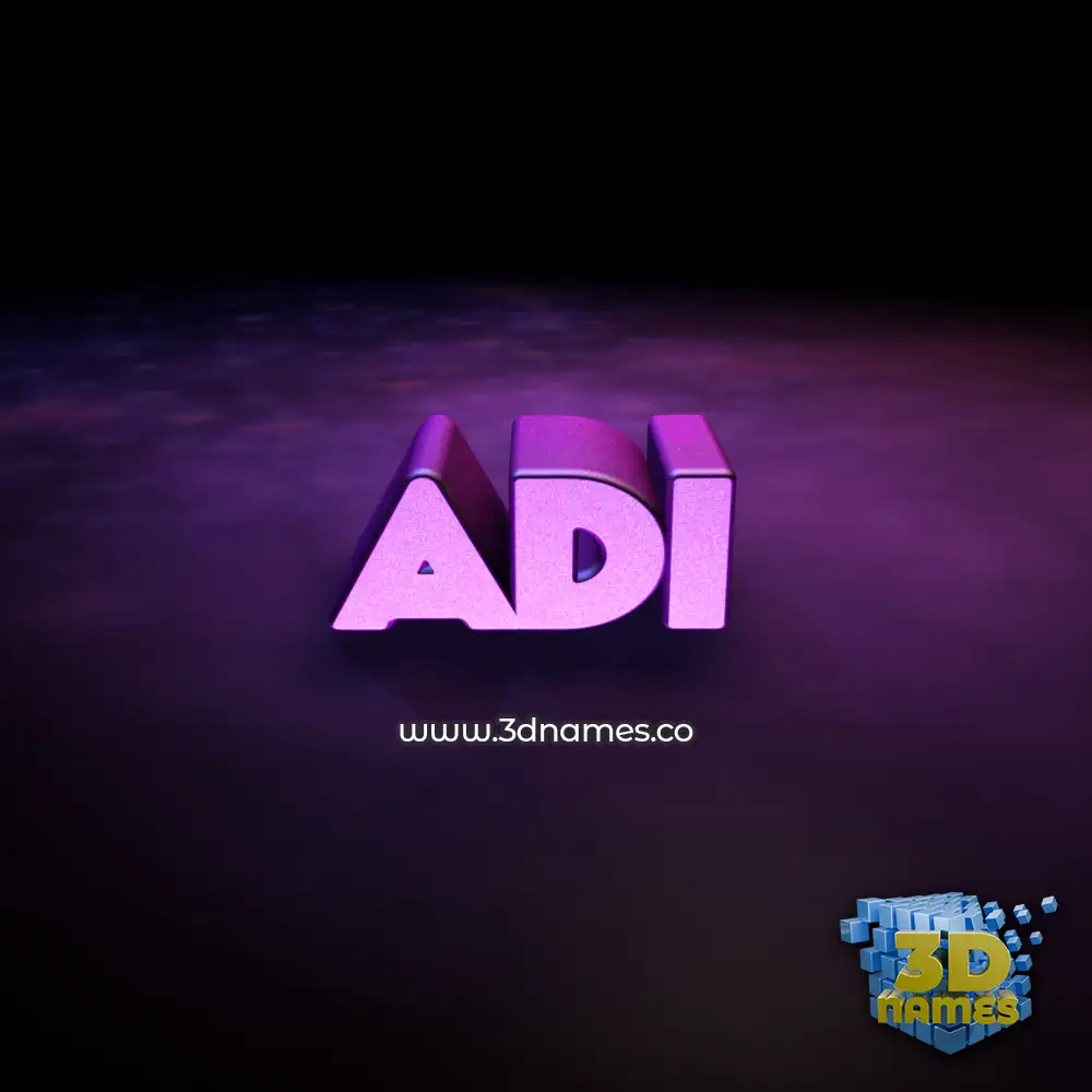 adi in Big Purple style - 3D name wallpaper