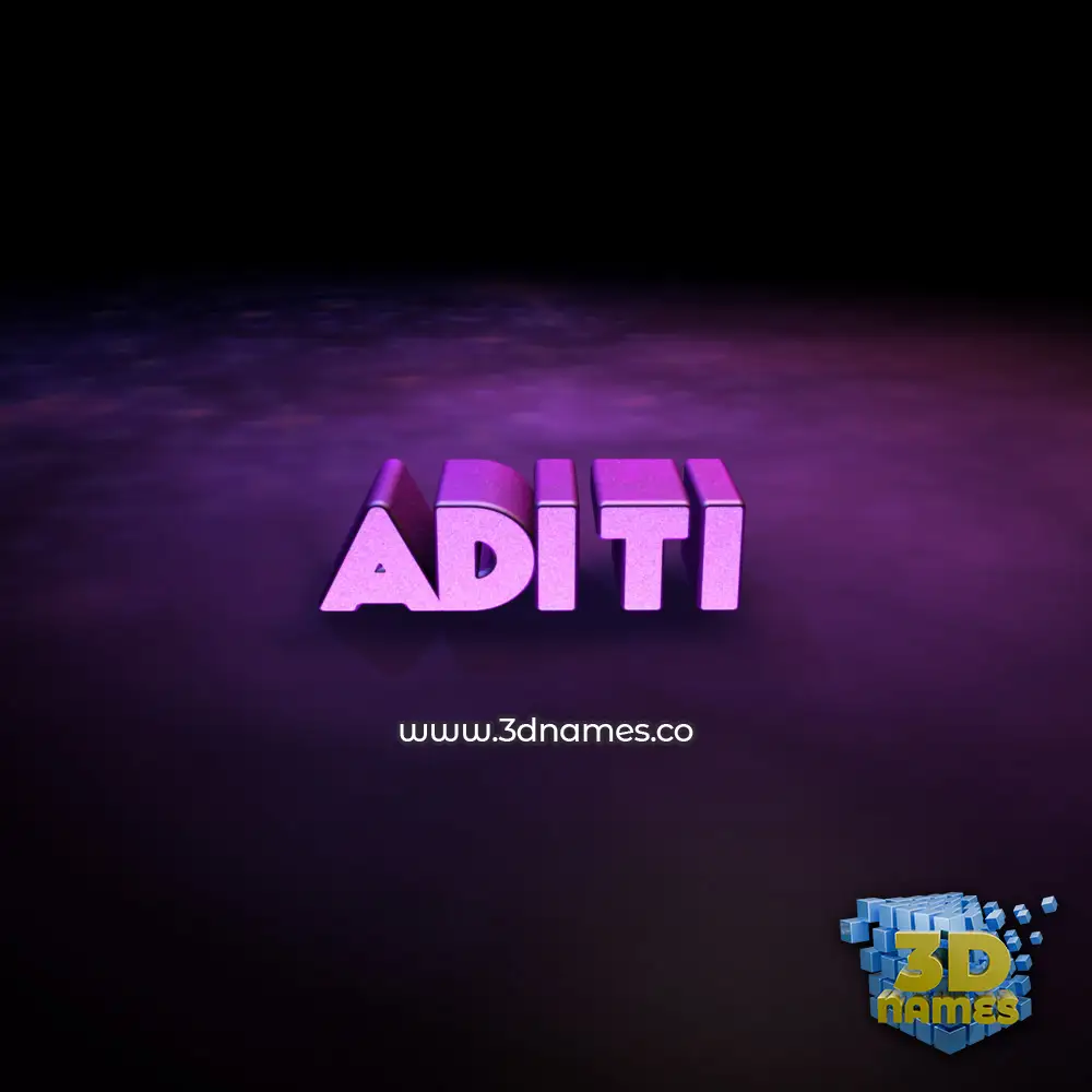 aditi in Big Purple style - 3D name wallpaper