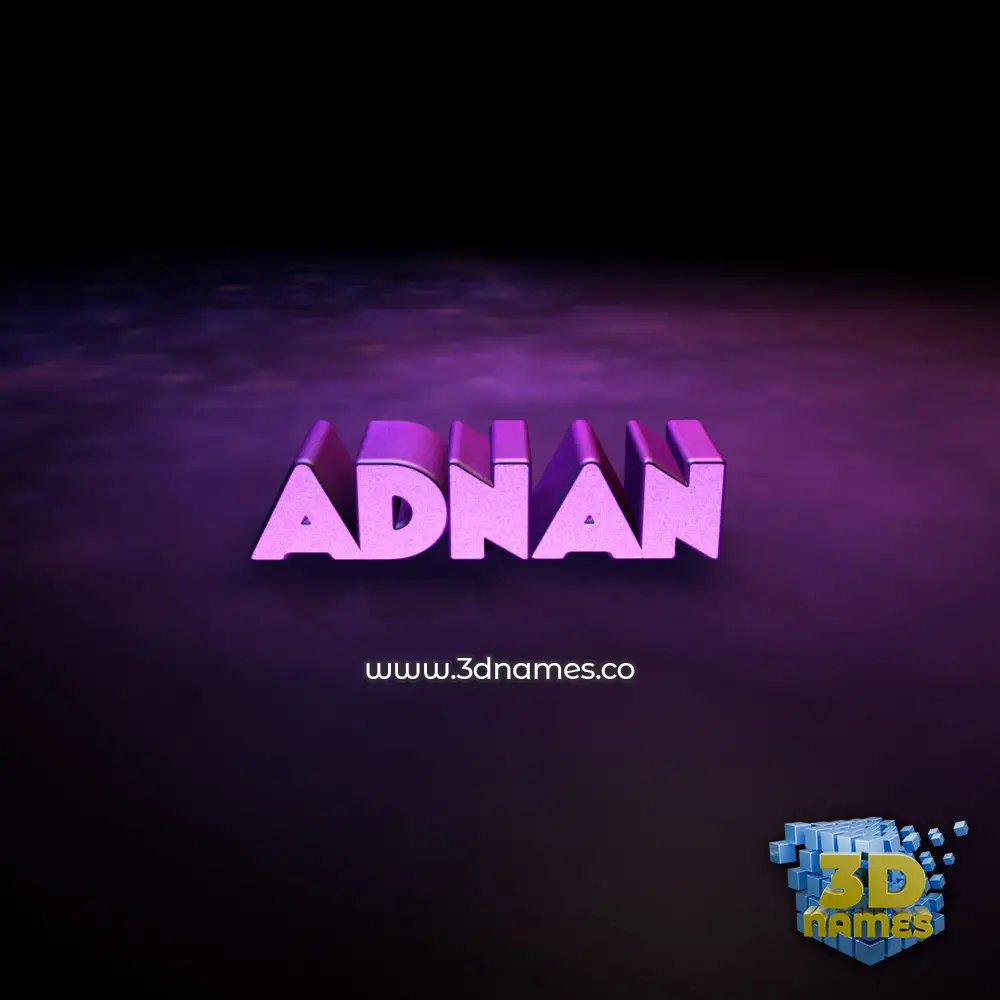 adnan in Big Purple style - 3D name wallpaper