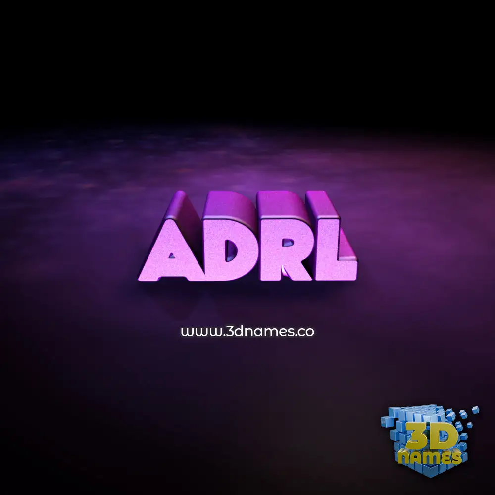 adrl in Big Purple style - 3D name wallpaper