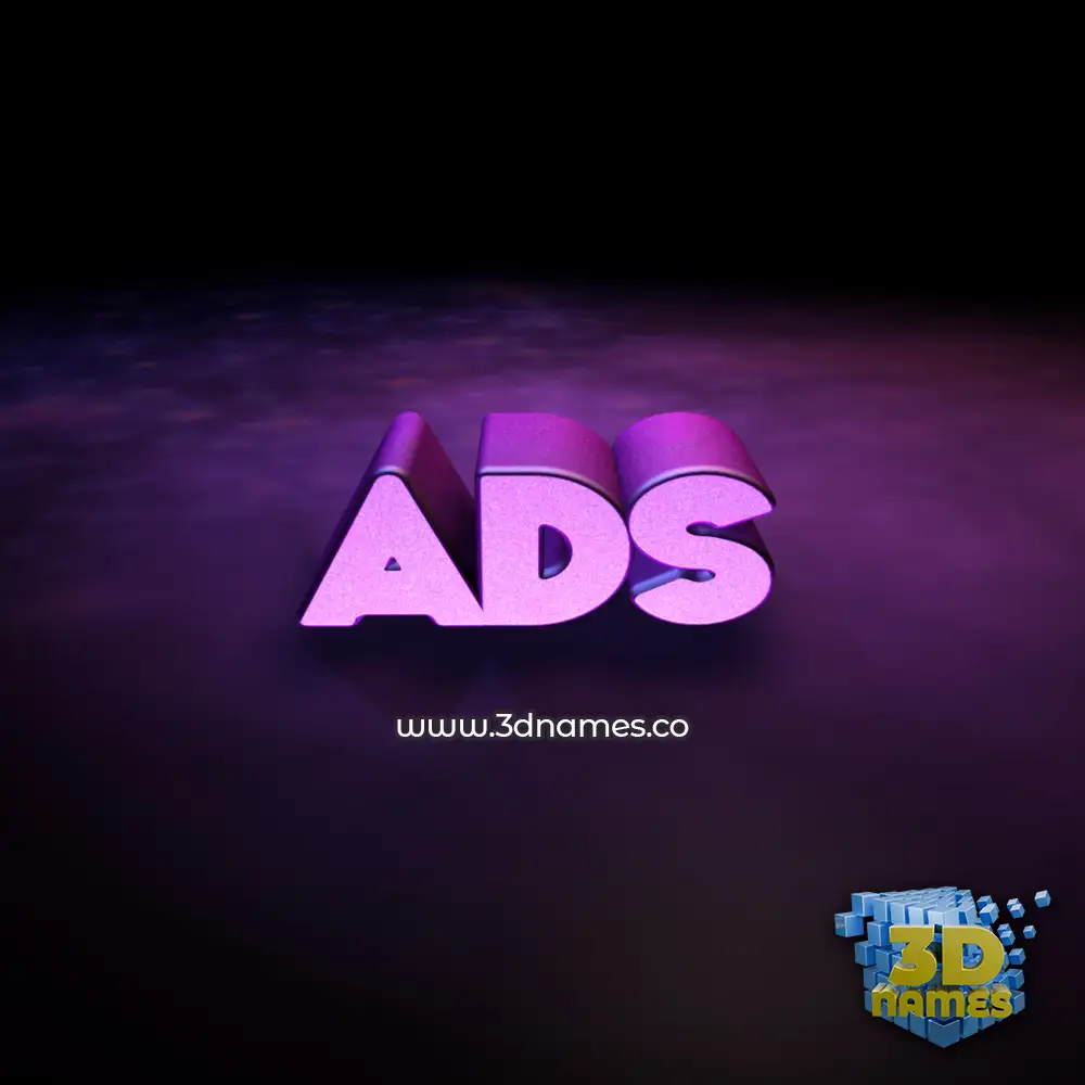 ads in Big Purple style - 3D name wallpaper