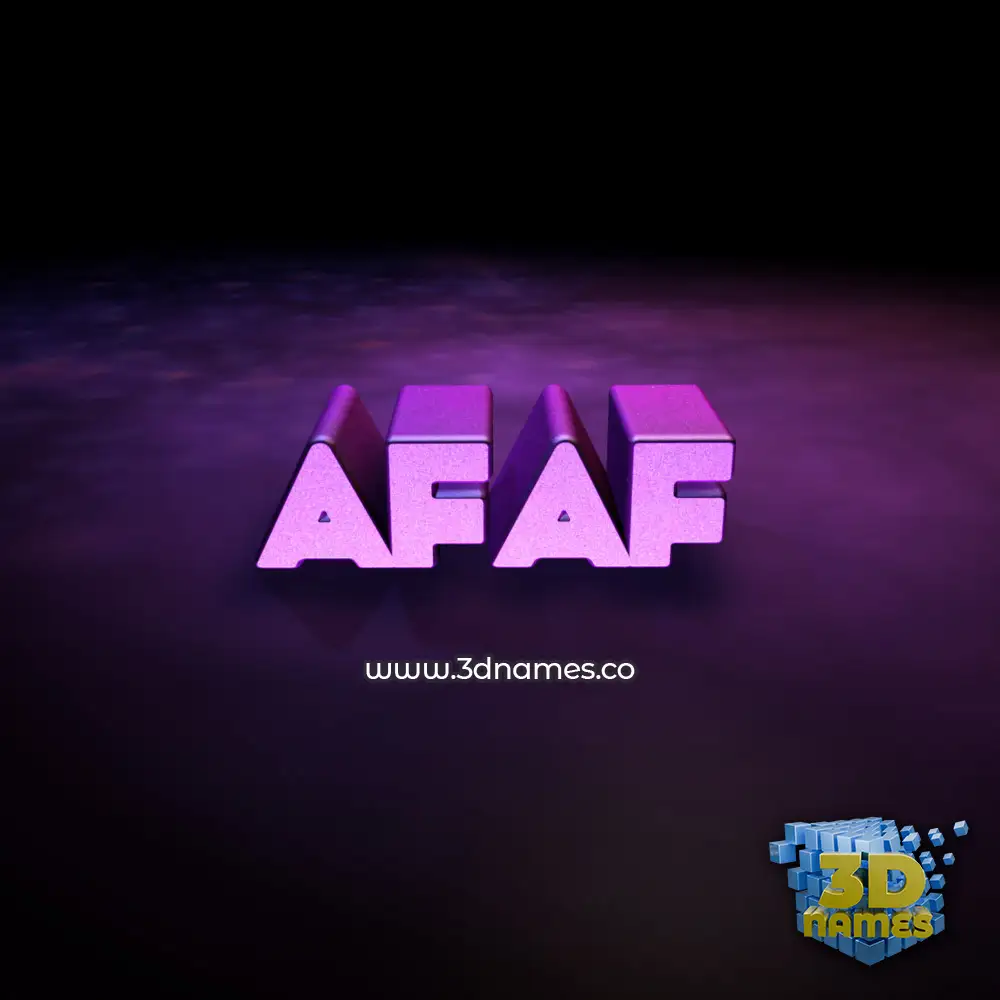 afaf in Big Purple style - 3D name wallpaper