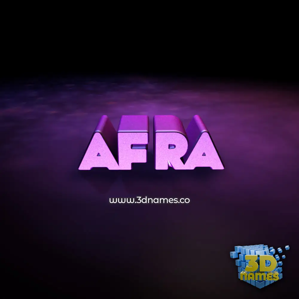 afra in Big Purple style - 3D name wallpaper