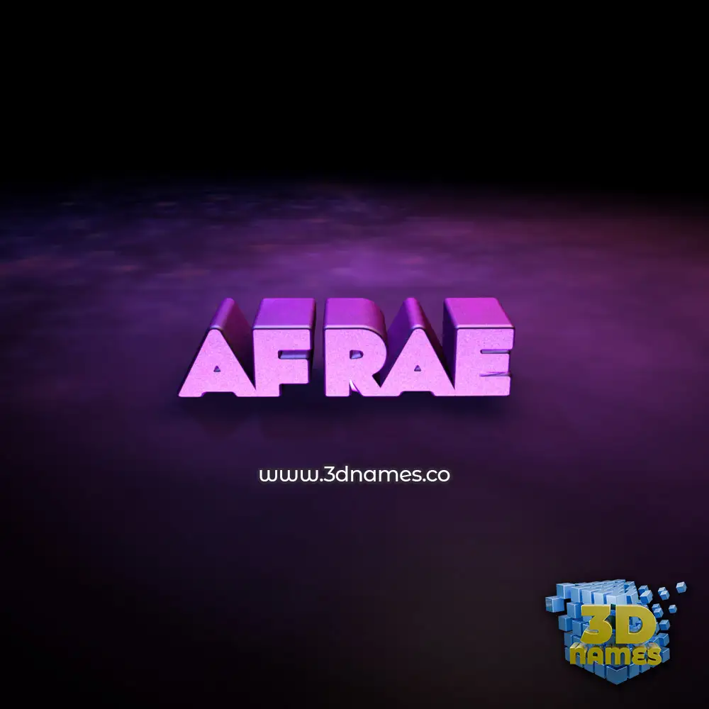 afrae in Big Purple style - 3D name wallpaper