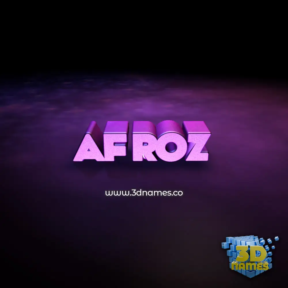 afroz in Big Purple style - 3D name wallpaper