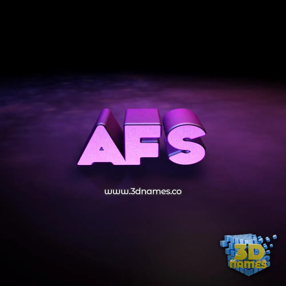 afs in Big Purple style - 3D name wallpaper