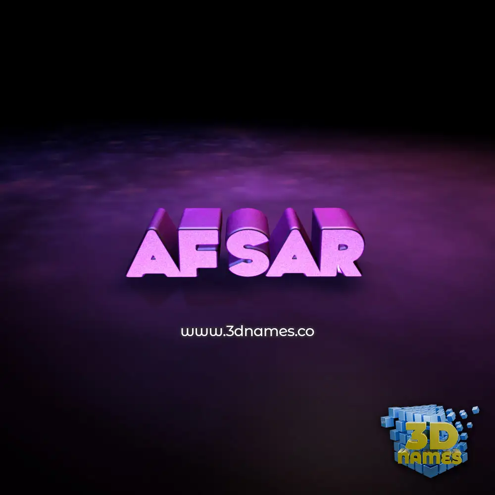 afsar in Big Purple style - 3D name wallpaper