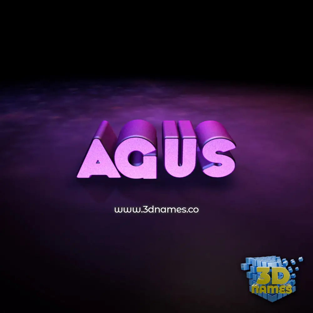 agus in Big Purple style - 3D name wallpaper