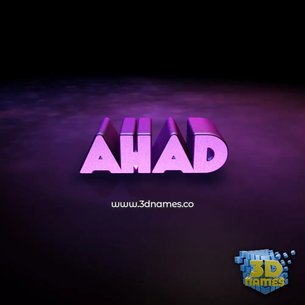 ahad in Big Purple style - 3D name wallpaper
