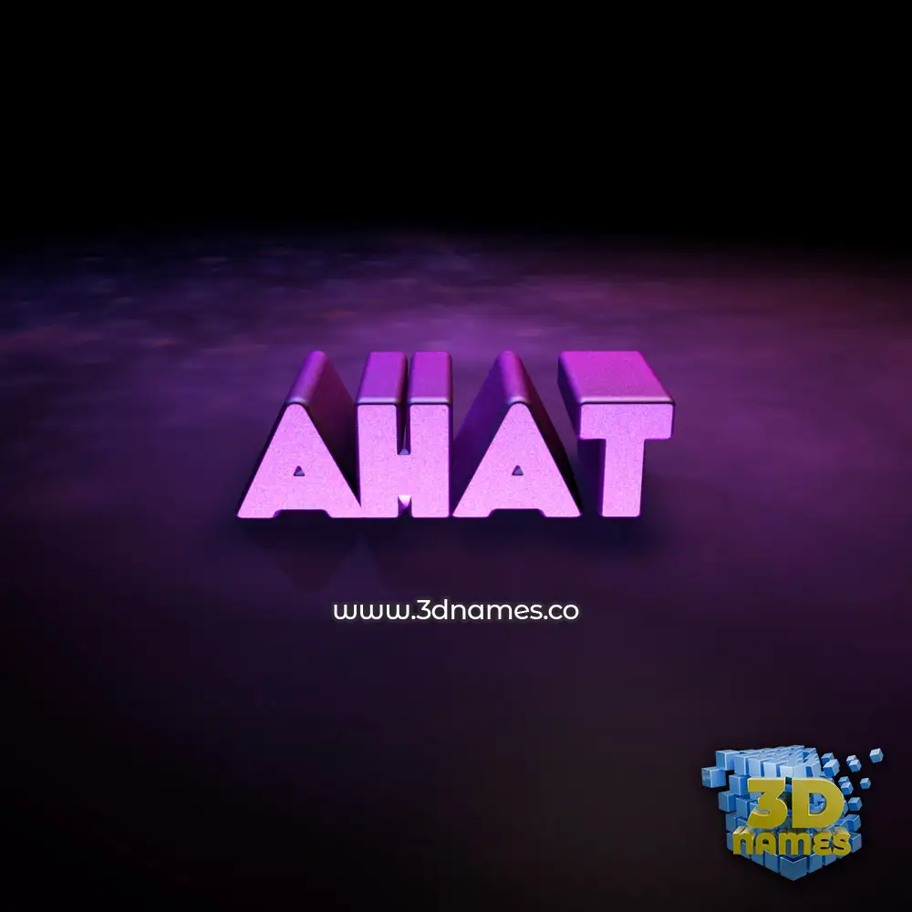 ahat in Big Purple style - 3D name wallpaper