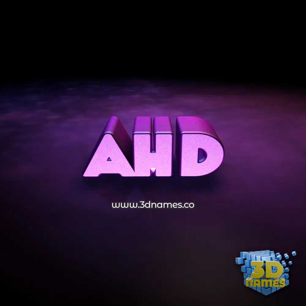 ahd in Big Purple style - 3D name wallpaper