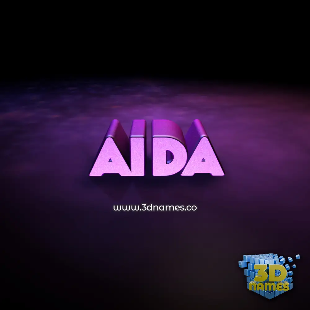 aida in Big Purple style - 3D name wallpaper