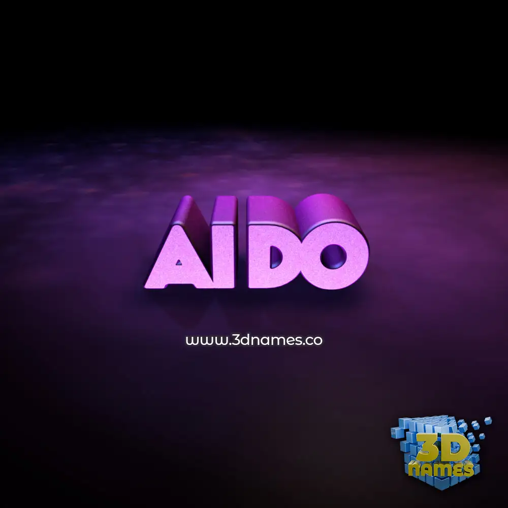 aido in Big Purple style - 3D name wallpaper