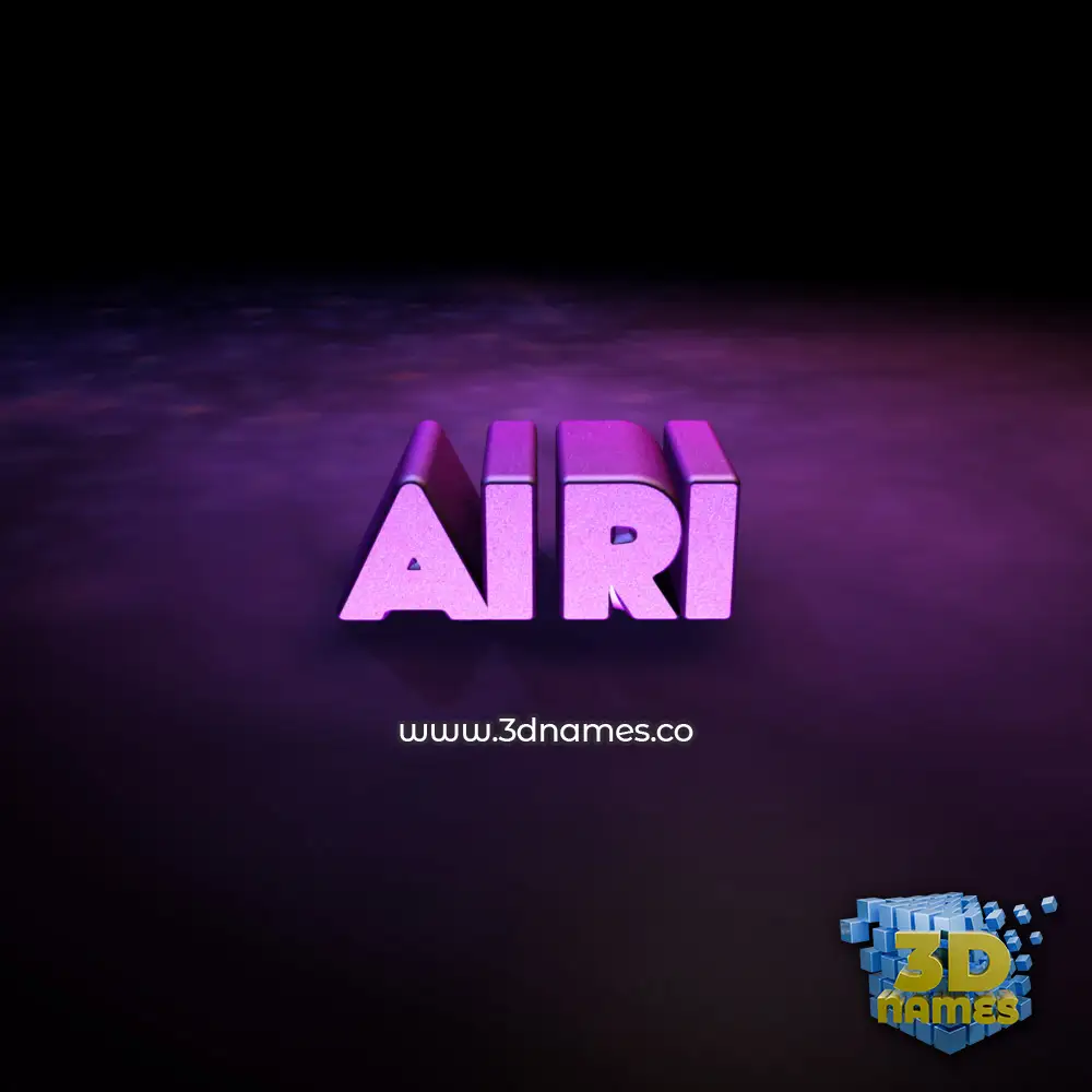 airi in Big Purple style - 3D name wallpaper