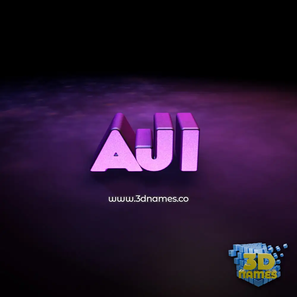 aji in Big Purple style - 3D name wallpaper