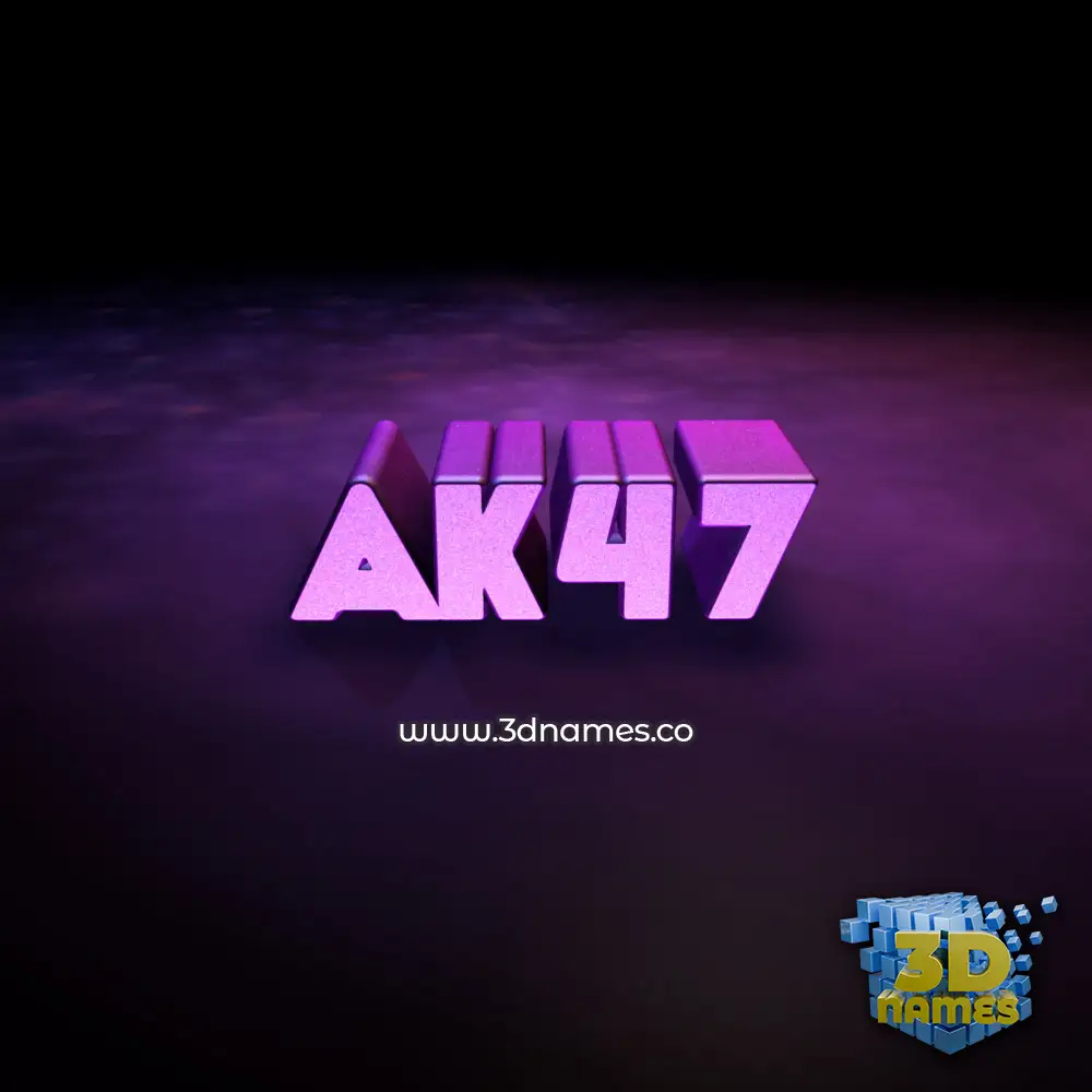 ak47 in Big Purple style - 3D name wallpaper