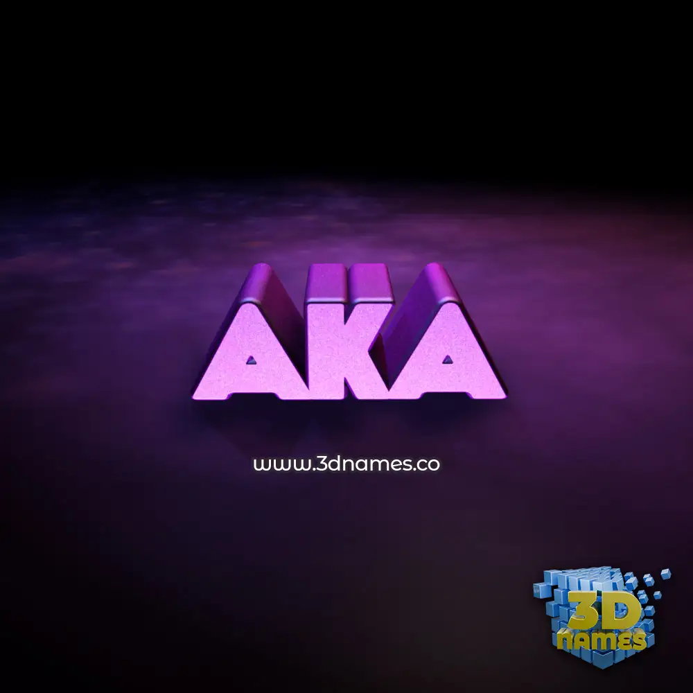 aka in Big Purple style - 3D name wallpaper