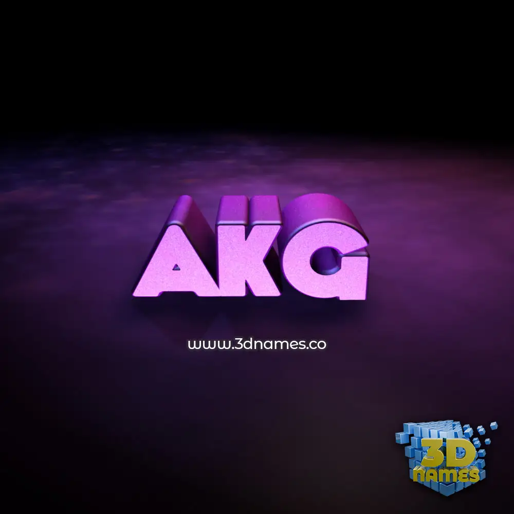 akg in Big Purple style - 3D name wallpaper