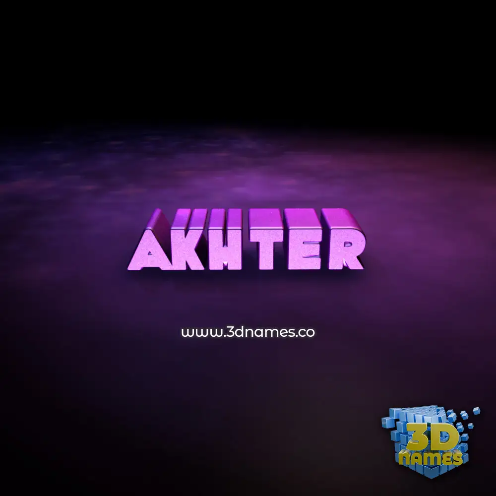 akhter in Big Purple style - 3D name wallpaper