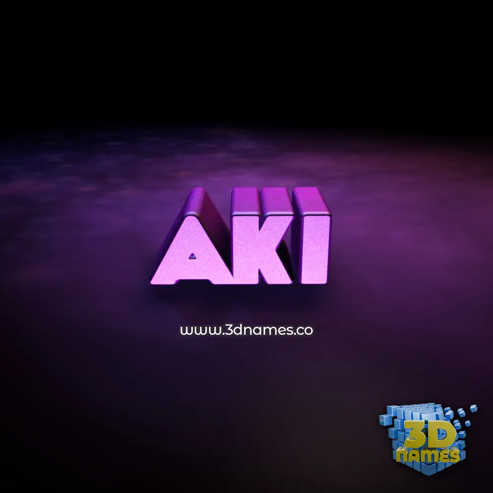 aki in Big Purple style - 3D name wallpaper
