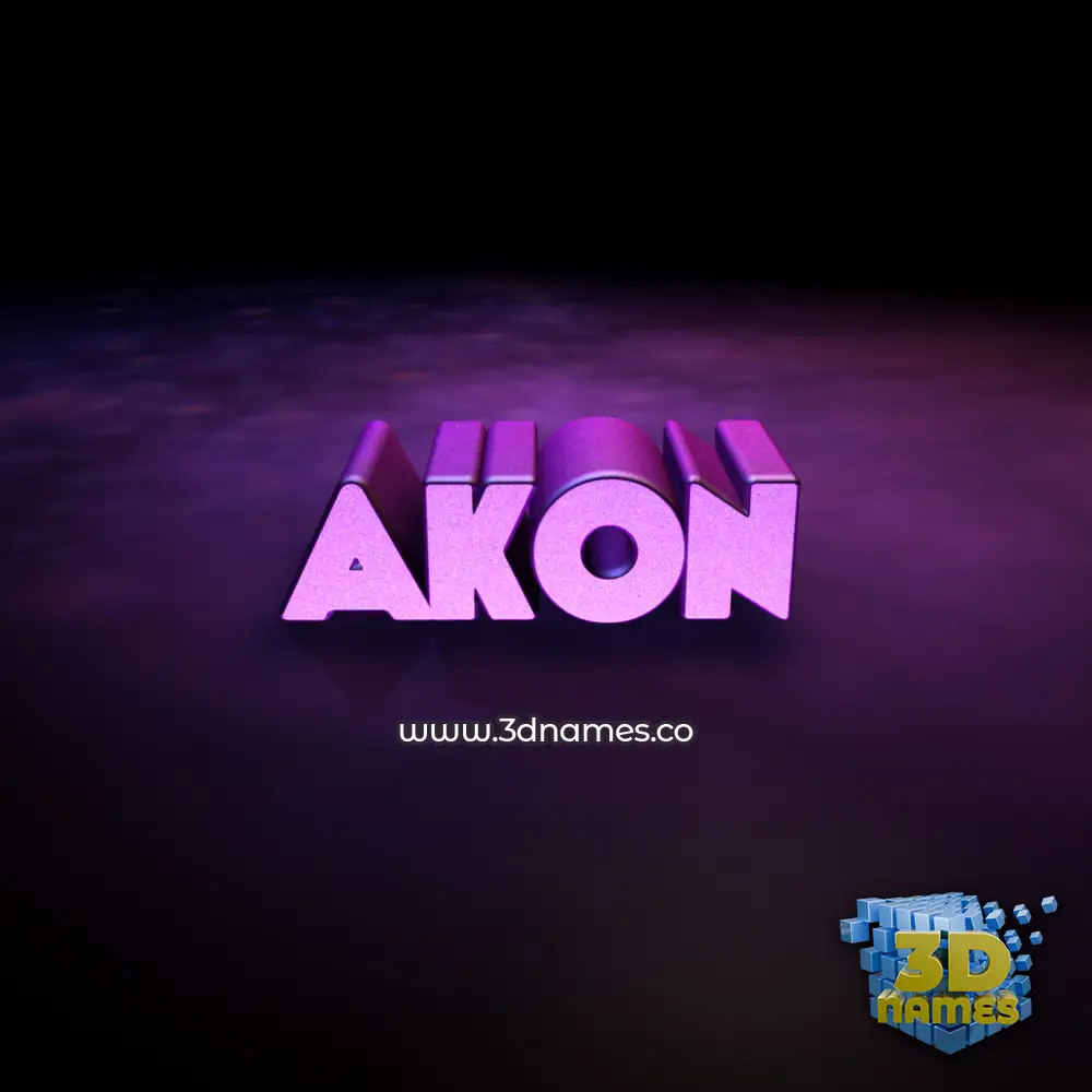akon in Big Purple style - 3D name wallpaper