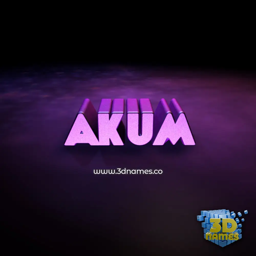 akum in Big Purple style - 3D name wallpaper