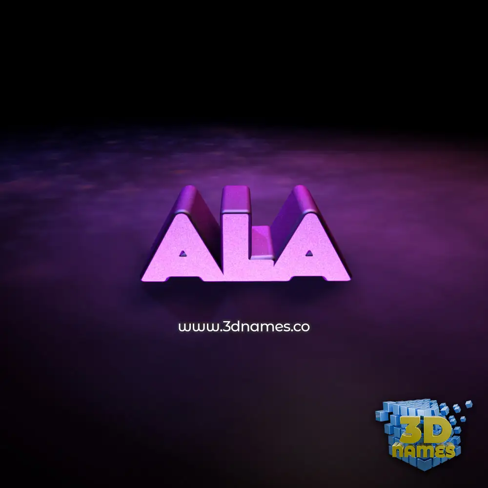 ala in Big Purple style - 3D name wallpaper