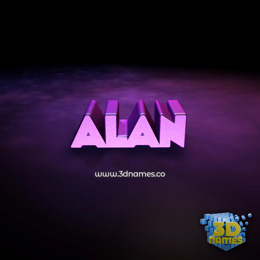 alan in Big Purple style - 3D name wallpaper