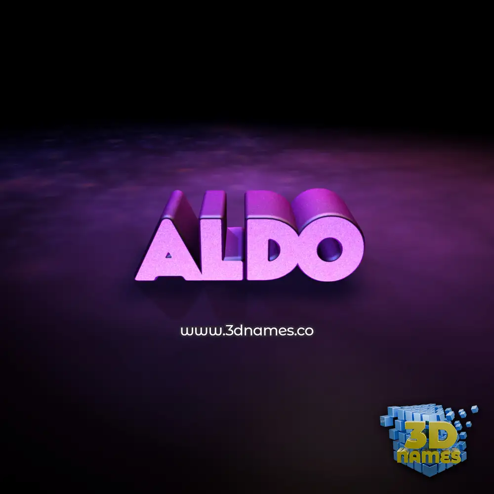 aldo in Big Purple style - 3D name wallpaper
