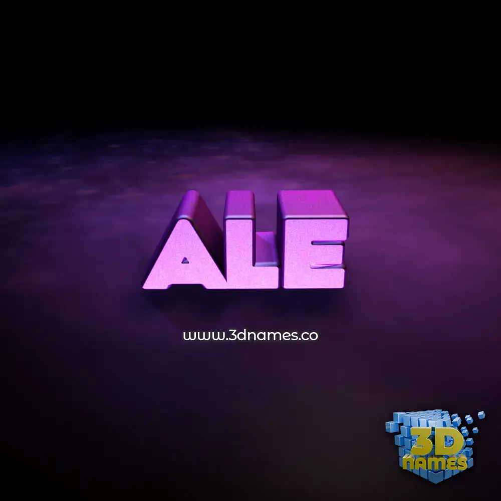 ale in Big Purple style - 3D name wallpaper