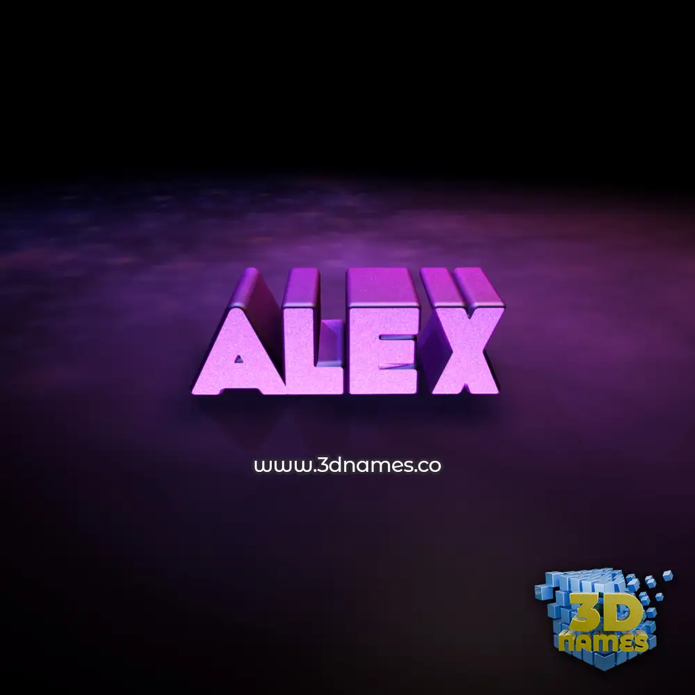 alex in Big Purple style - 3D name wallpaper