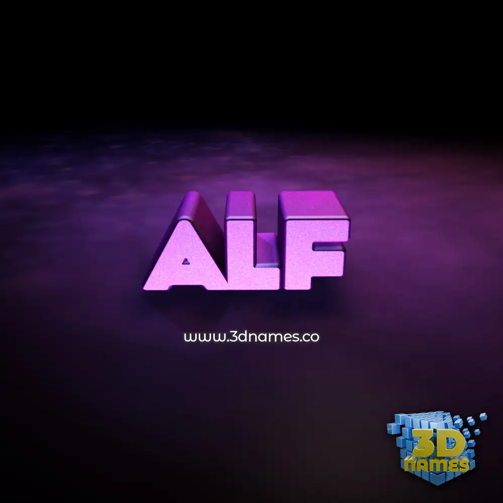 alf in Big Purple style - 3D name wallpaper
