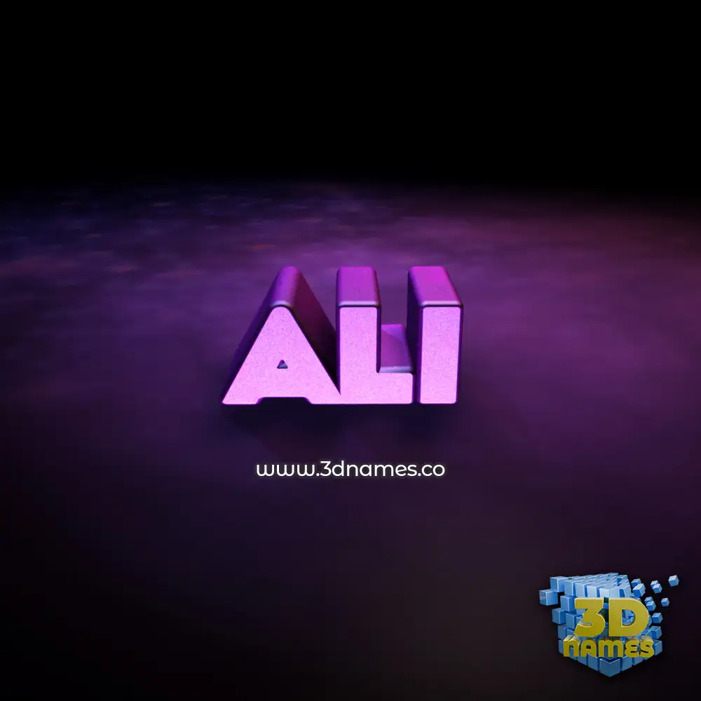 ali in Big Purple style - 3D name wallpaper