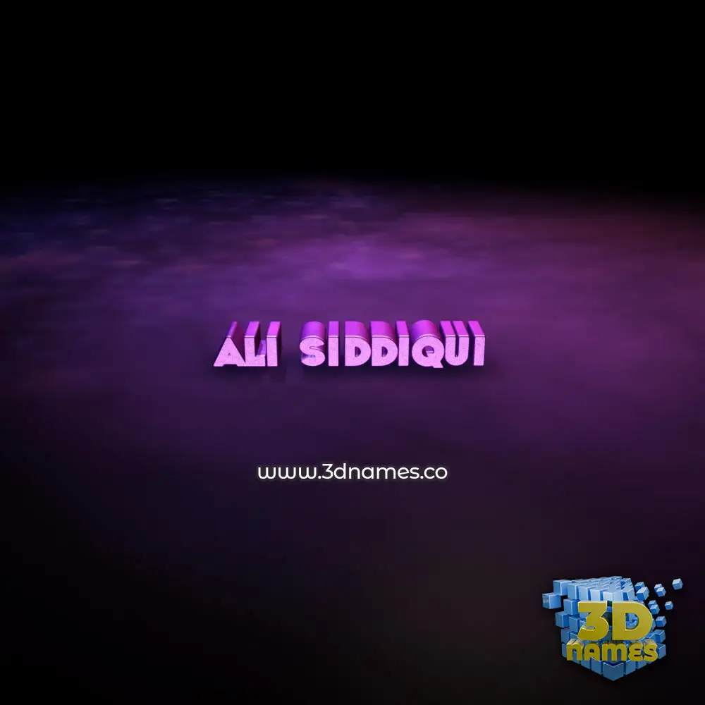 ali siddiqui in Big Purple style - 3D name wallpaper