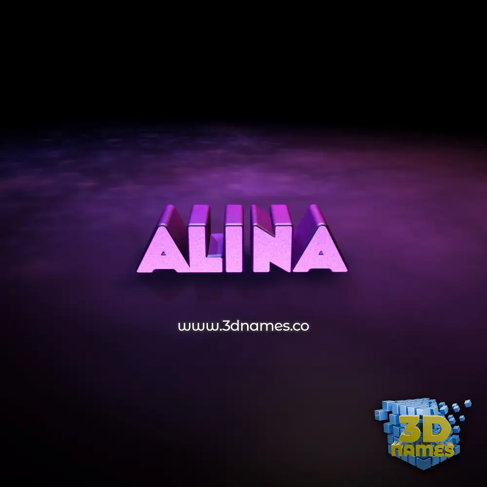 alina in Big Purple style - 3D name wallpaper