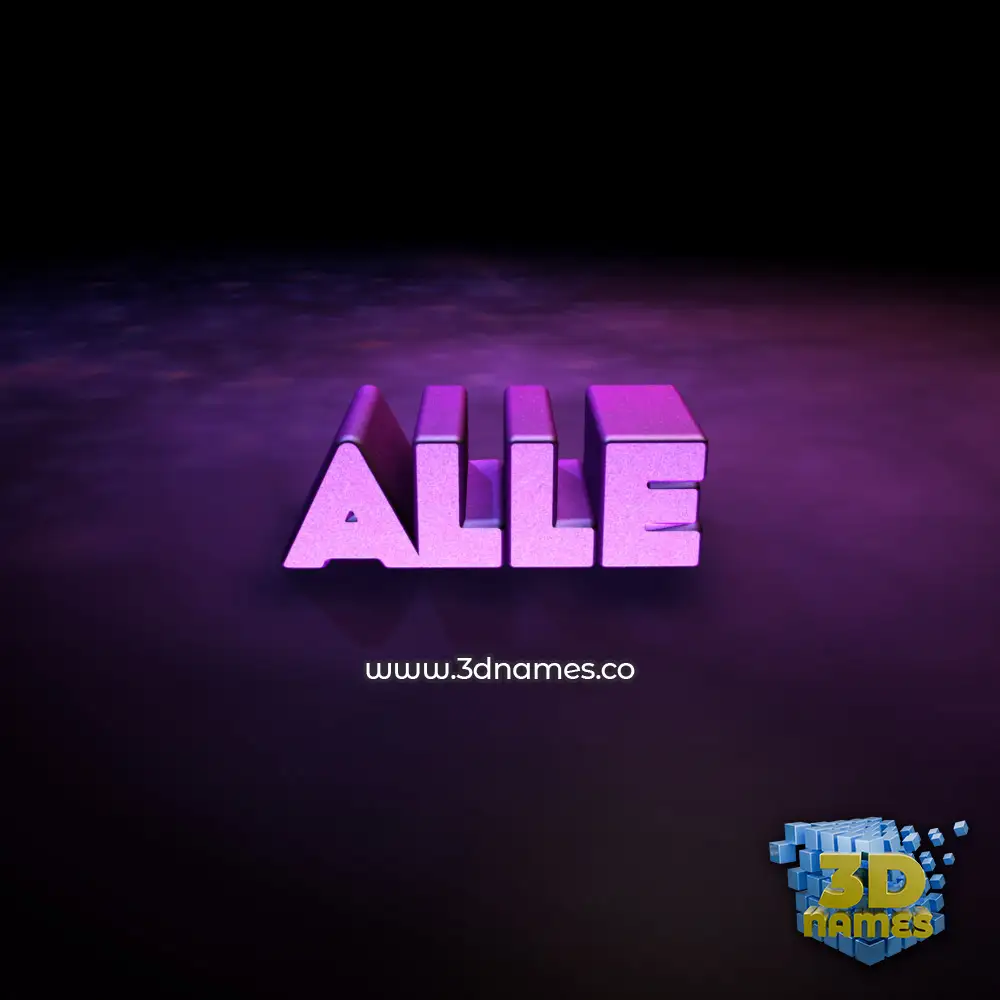 alle in Big Purple style - 3D name wallpaper