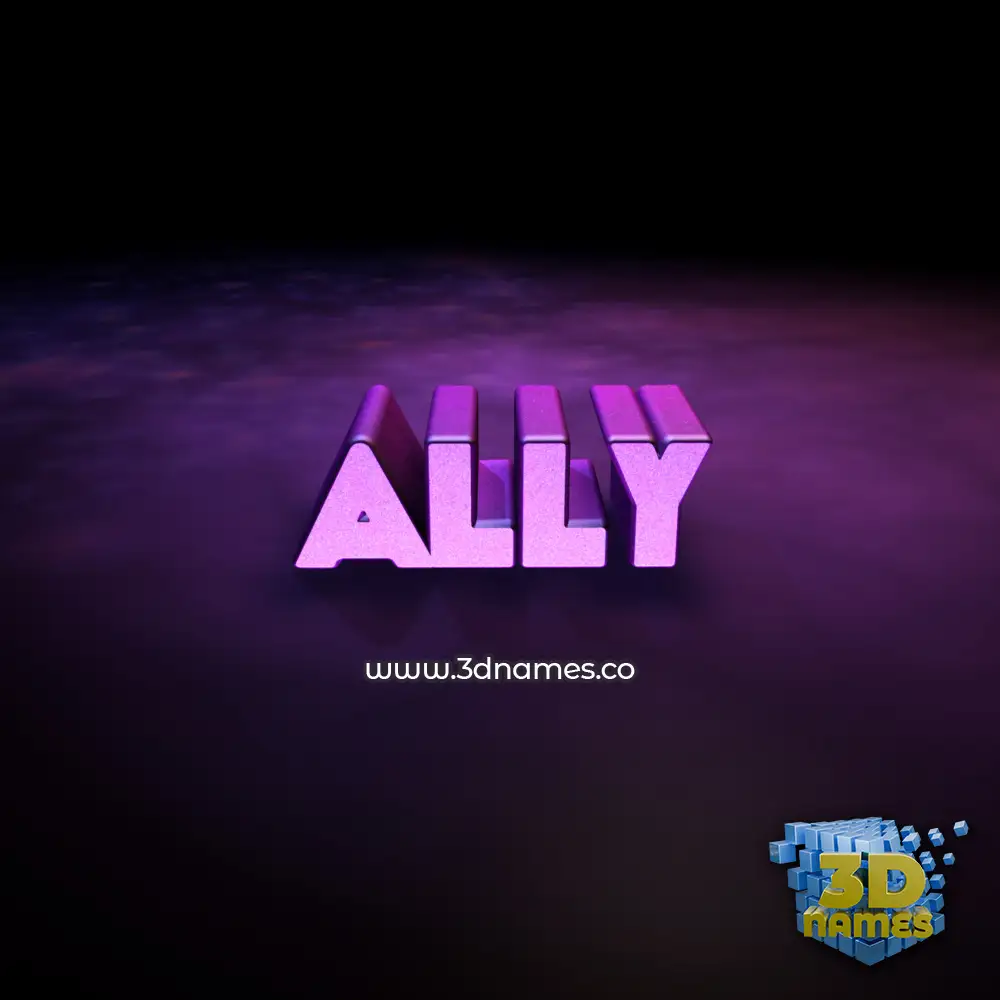 ally in Big Purple style - 3D name wallpaper