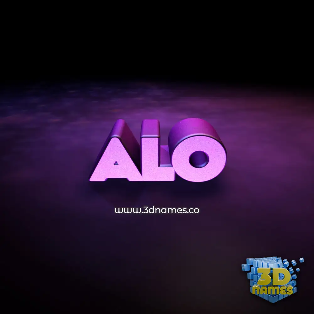 alo in Big Purple style - 3D name wallpaper
