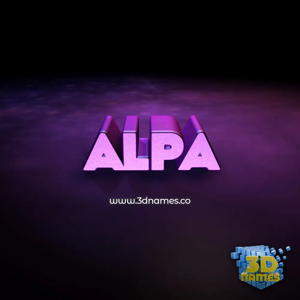 alpa in Big Purple style - 3D name wallpaper