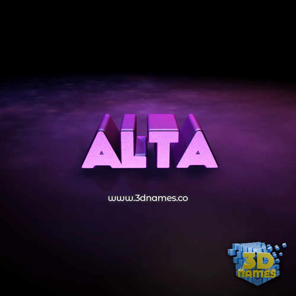 alta in Big Purple style - 3D name wallpaper
